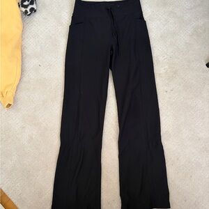 Women's Black Wide-Leg Drawstring Pants
